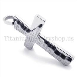 bible two layers fashion titanium cross pendant 19679