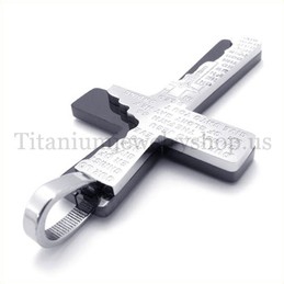 black bible two layers fashion titanium cross pendant 19680