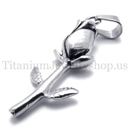Silver beautiful rose titanium pendant 19977