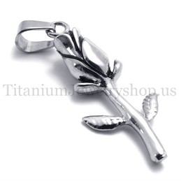 Silver beautiful rose titanium pendant 19977