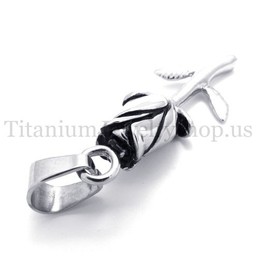 Silver beautiful rose titanium pendant 19977