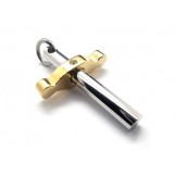 Golden & Silver Pure Titanium Pendant Cross Necklace