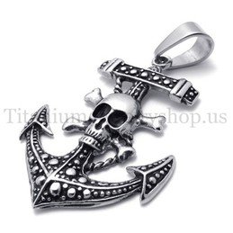 Anchor of pirate ship titanium pendant 20116