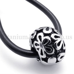 Silver flowers fortunate bead titanium pendant 20121