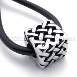 Cube fortunate bead titanium pendant 20122
