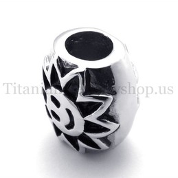 ellipsoidal with sunflower fortunate bead titanium pendant 20123
