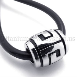 ellipsoidal simple graphic fortunate bead titanium pendant 20124