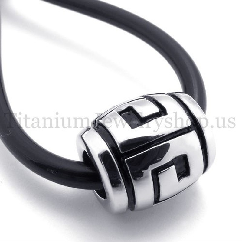 ellipsoidal simple graphic fortunate bead titanium pendant 20124