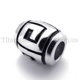 ellipsoidal simple graphic fortunate bead titanium pendant 20124