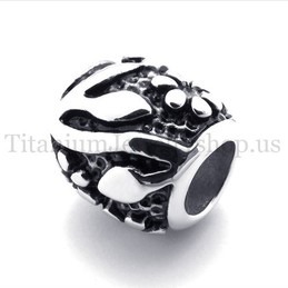 ellipsoidal with flowers fortunate bead titanium pendant 20126