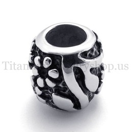 ellipsoidal with flowers fortunate bead titanium pendant 20126