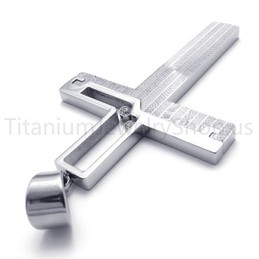 2012 New Silvery Hollowed Cross Titanium Pendant 20157
