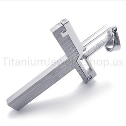 2012 New Silvery Hollowed Cross Titanium Pendant 20157