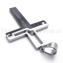 2012 New Black Hollowed Cross Titanium Pendant 20158