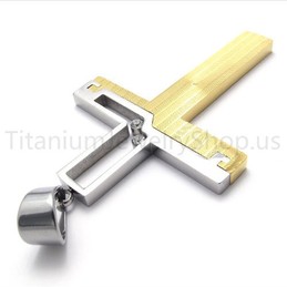 2012 New Duotone Hollowed Cross Titanium Pendant 20159