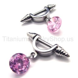 Cold Weapon Titanium Pink Diamond Earrings 16956