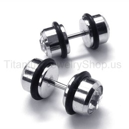 Titanium Barbell Earrings 18455
