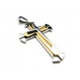 Men's Pure Titanium Star Pendant Cross Necklace Chain