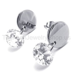 With Diamond Titanium Earrings 19983