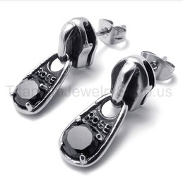 Black Diamond Retro Titanium Earrings 20339