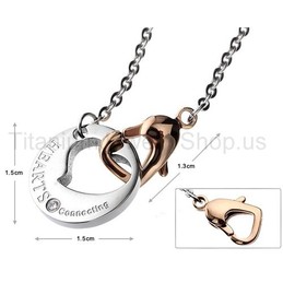 "Hearts Connecting" Titanium Lovers Pendants