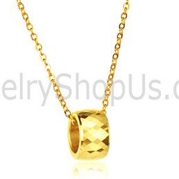 Gold Tungsten High Polish Pendant WX734
