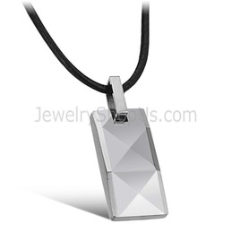 Tungsten Silver Intricate Multifaceted Design Pendant C630