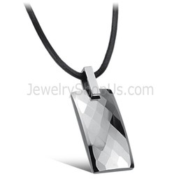 Tungsten Silver High Polish Pendant C632