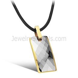 Tungsten Intricate Multifaceted Design Pendant with Plating 18k Gold C632