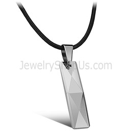 Tungsten Silver Intricate Multifaceted Design Pendant C629