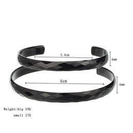 Black Tungsten High Polish Couple Bangles C896