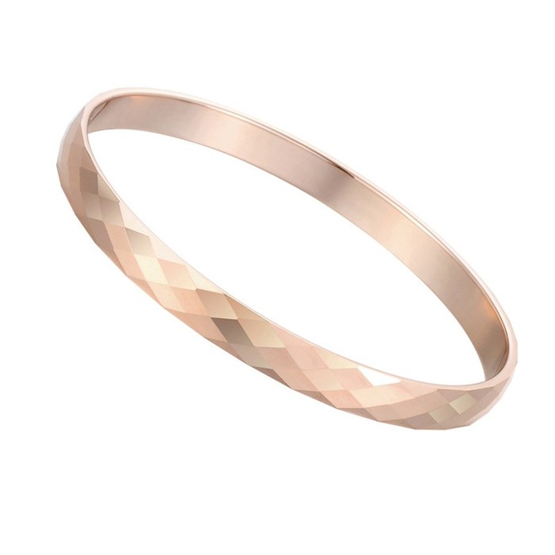Tungsten Rose Gold High Polish Bangle C892