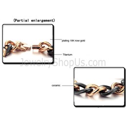 Ceramic and Titanium Bracelet and Rose Gold plated C434