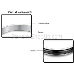 Blcak Ceramic Nested Silver Titanium Bangle 420