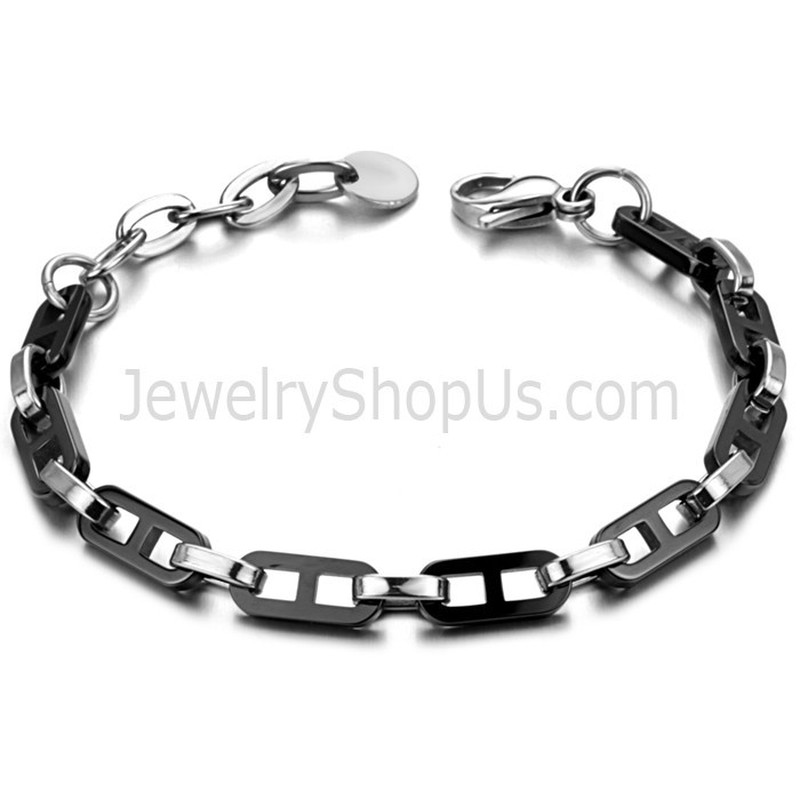 Black Ceramic Figure "8" Titanium Bracelet C432