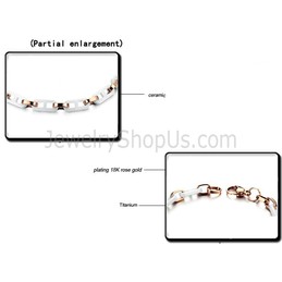 White Ceramic Figure "8" and Rose Gold Titanium Bracelet C426