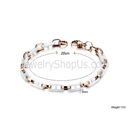 White Ceramic Figure "8" and Rose Gold Titanium Bracelet C426