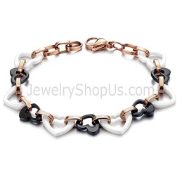 Black and White Sweetheart Ceramic Bracelet C429
