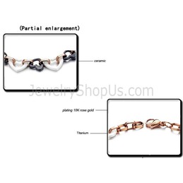 Black and White Sweetheart Ceramic Bracelet C429