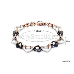 Black and White Sweetheart Ceramic Bracelet C429