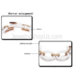 White Ceramic and Rose Gold Titanium Bracelet C404