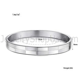 Tatanium Simple-grid Couple Bangles C855