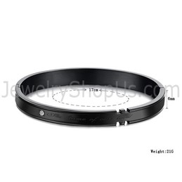 Tatanium Couple Bangles with Rhinestones (Black,Rose Gold) C731