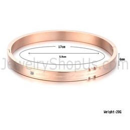 Tatanium Couple Bangles with Rhinestones (Black,Rose Gold) C731