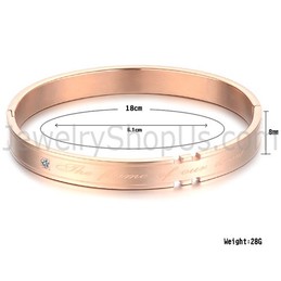 Tatanium Couple Bangles with Rhinestones (Black,Rose Gold) C731