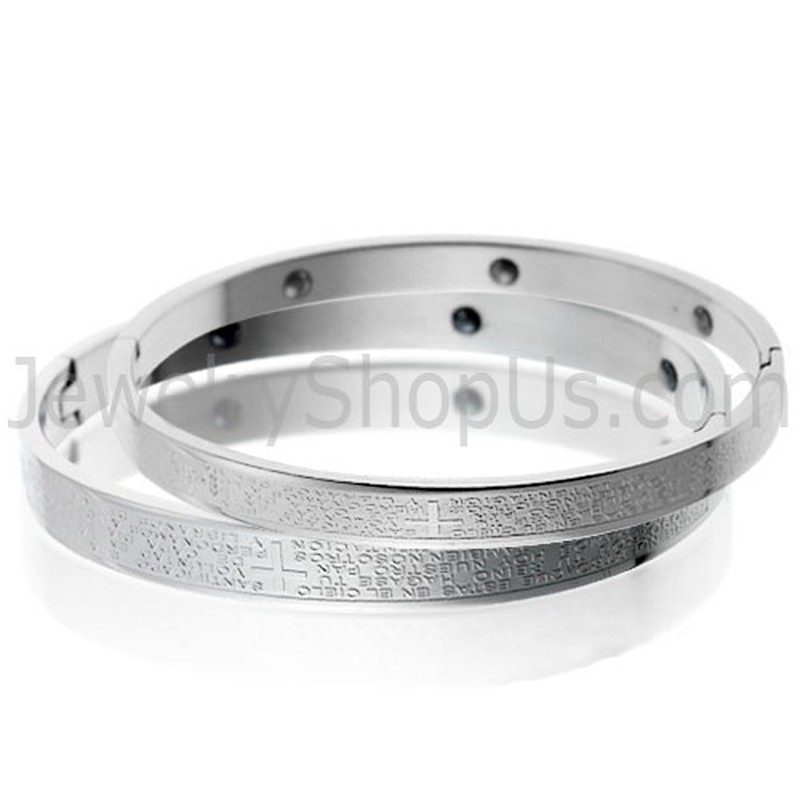 Tatanium Cross Magnetic Energy Health Couple Bangles C716