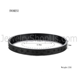 Tatanium Black Stars Couple Bangles C863