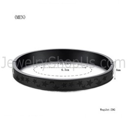 Tatanium Black Stars Couple Bangles C863