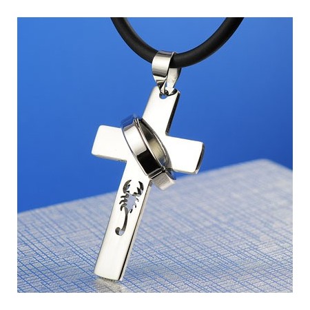 The Scorpion King Titanium Cross Necklace Pendant