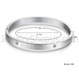 Tatanium "Love Collection" Couple Bangles with Rhinestones C849